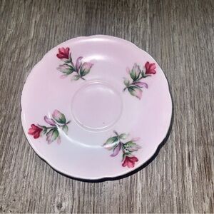 SOLD Vintage Pink Floral Porcelain Mini Saucer Plate